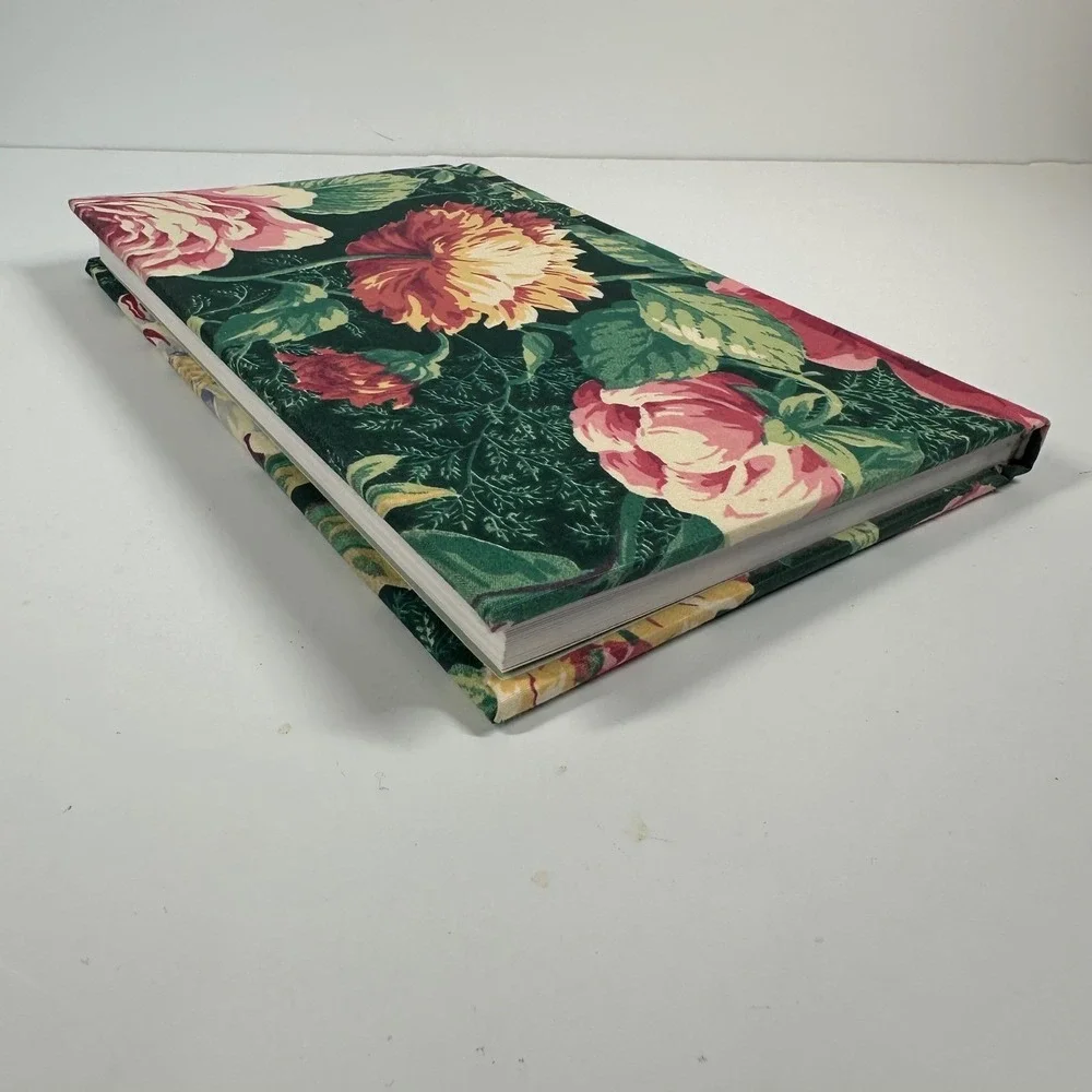 Vintage Lined Journal Floral Fabric Cover 5.5 x 8.5